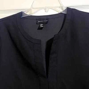 ADRIENNE VITTADINI Black 3/4 Sleeve 10% Polyester Blouse - Size Medium - Picture 1 of 11