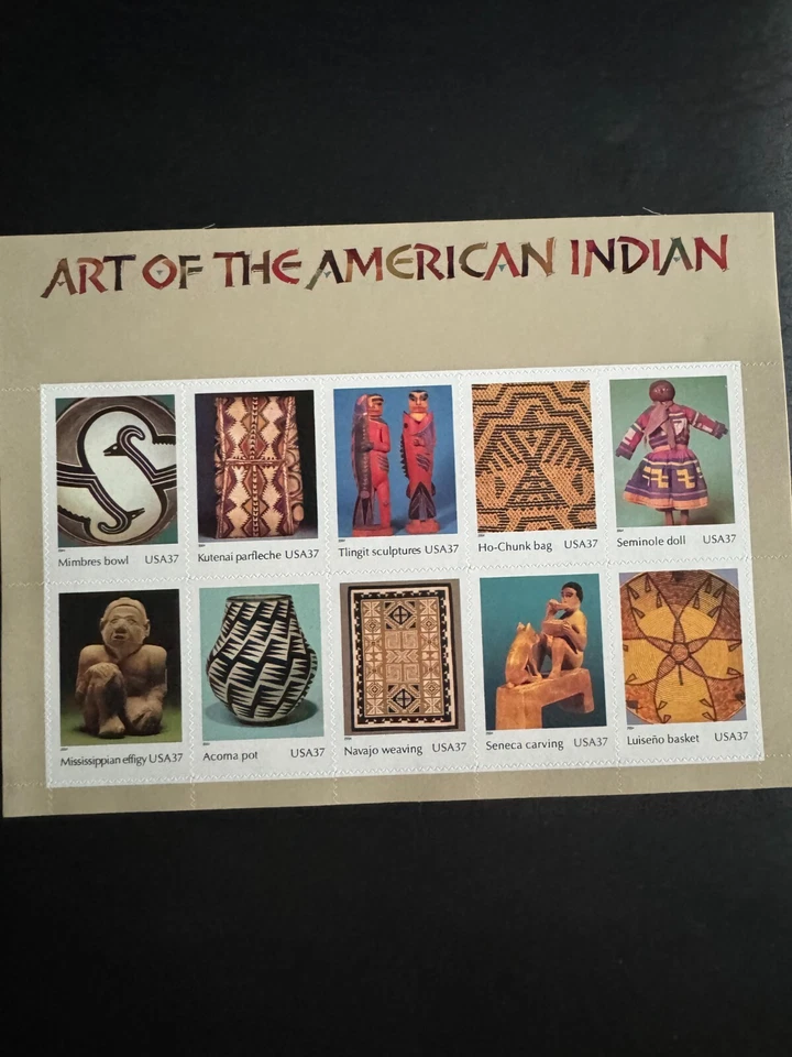 Scott #3873 Art of the American Indian Pane of 10 37¢ Stamps (2004) - Image 1 of 1