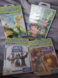 Lot Of 4 Leapster 2 Learning Games Age 4-8 - Leap Frog  Star Wars, Dora, faries - Picture 1 of 8