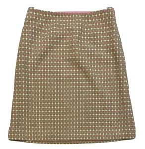 NWT Lilly Pulitzer Bea Skirt Multi Green Pink Check Tweed Jacki Coating 0 $228 - Picture 1 of 5
