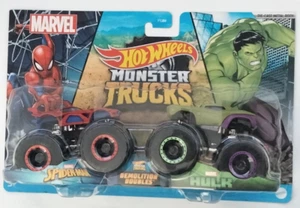 NEW ~ HOT WHEELS MONSTER TRUCKS ~ MARVEL ~ SPIDER-MAN + HULK DEMOLITION ~ 2020 - Picture 1 of 1