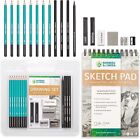 Artistic Expressions Drawing Set - Complete Sketching and Charcoal Pencils Kit w