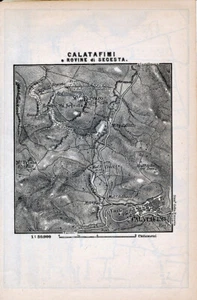 Calatafimi Rovine di Segesta + Selinunte 1895 picc. mappa orig. - Picture 1 of 2