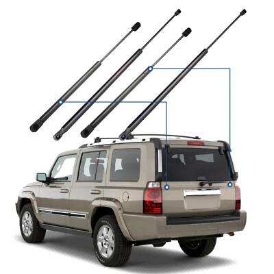 For 2006-2009 Jeep Commander Qty 4 Tailgate Hatch & Window Lift Supports Struts Foto 1 de 4