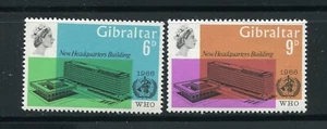 Gibraltar 180-181 WHO Building Headquarters Stamp Set MNH 1966 - Picture 1 of 4