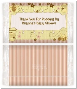 Cute As Can Bee - Personalized Baby Shower Popcorn Wrappers -Set of 12 - Picture 1 of 4
