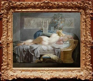 Handmade Old Master-Art Antique Oil Painting Female women girl on canvas 24"x30" - Picture 1 of 2