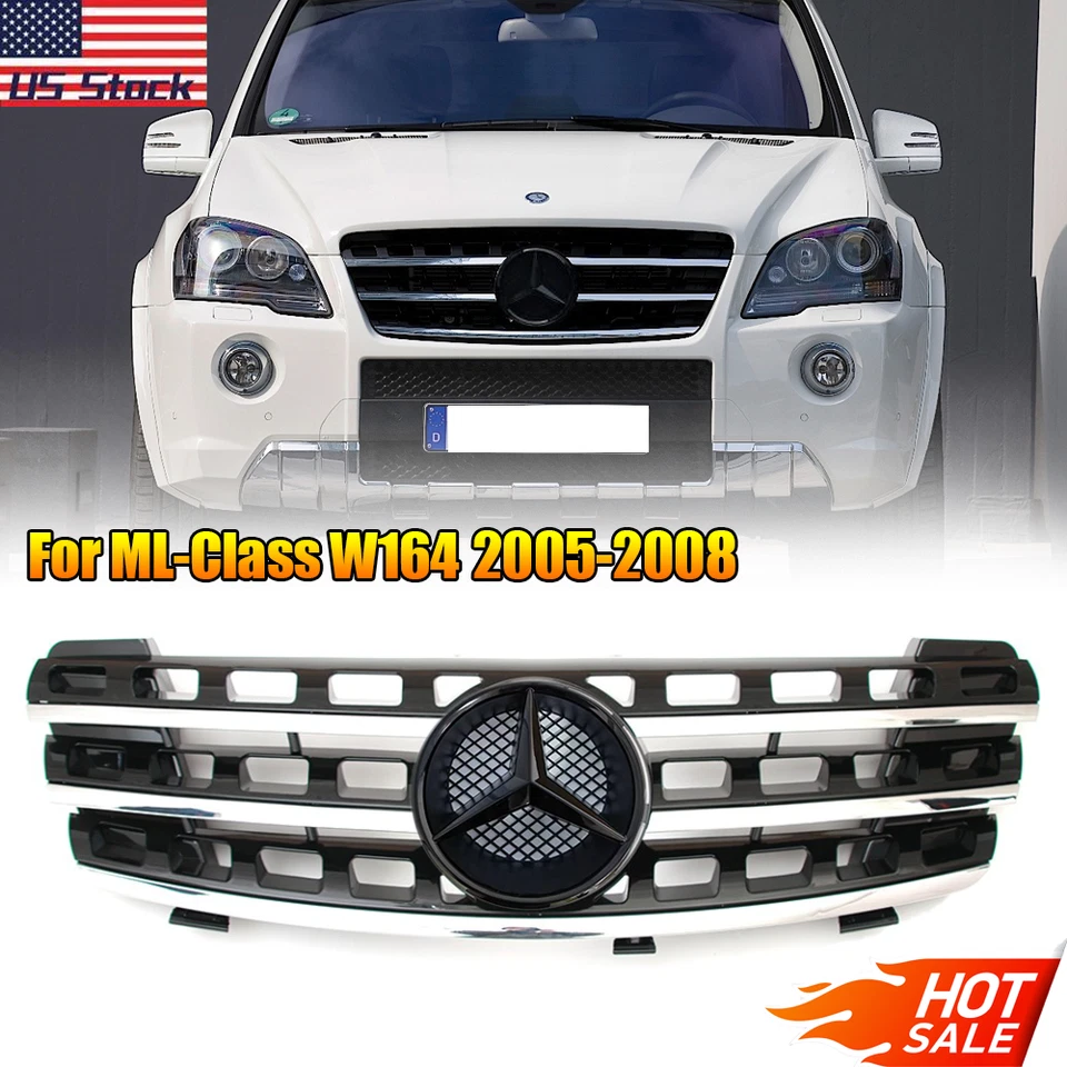 Front Bumper Grille For Mercedes Benz ML Class W164 ML320 ML350 2005-2008 Grill Foto 1 de 4