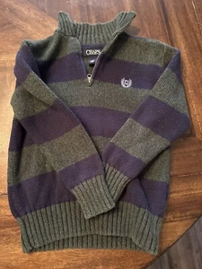 Chaps Boys Sweater Green And Blue Stripe - Picture 1 of 4