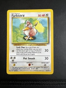 Juego de cartas coleccionables Pokémon Farfetch'd Base Set 27/102 regular ilimitado poco común - Imagen 1 de 2