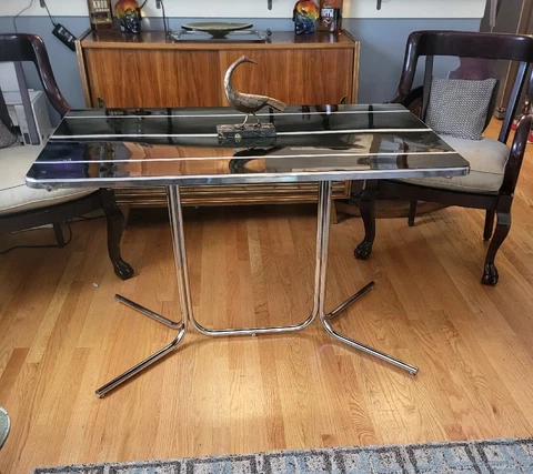 Art Deco Wolfgang Hoffmann Machine Age Chrome Dining Kitchen Table Cover