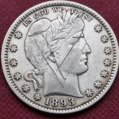 1893 Barber Quarter 25c Higher Grade XF - AU Details #57510 - Image 1 of 2