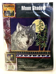 Moon Shadow Wolf Cross Stitch Kit Stitch World Unused/Sealed **Top Tape READ!** - Picture 1 of 6