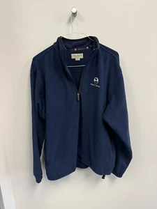 Pebble Beach Fleece Golf Pullover Jacket Navy MENS Medium Blue NWOT - Picture 1 of 3