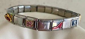 Casa D'oro Charm Link Bracelet Stainless Steel European Italy Superman Dog NY - Picture 1 of 7
