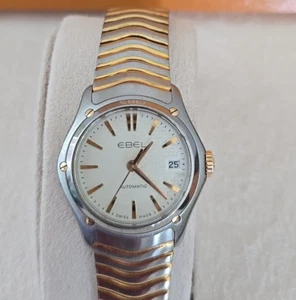 Ebel Classic Wave Automatic Silver Stainless 18k Rose Gold Ladies Watch 1216086 - Picture 1 of 23