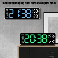 With Calendar Date Temperature LED Large Display USB Wall Alarm Clock O4A5