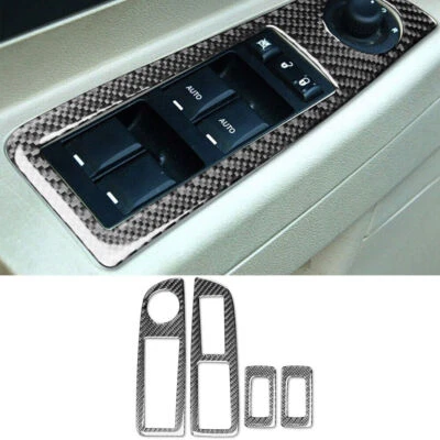 Tampa de controle de janela interior fibra de carbono acabamento para Chrysler 300 300C 2005-2007 - Imagem 1 de 4