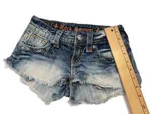 Rock Revival JEN Shorts Frayed Hem Women's 23 - Picture 1 of 4