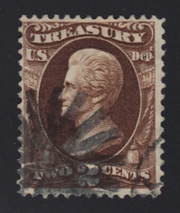 US #O73 Used 2c Jackson Treasury Official Mail NYFM Weiss TR-W18 Fancy Cancel - Picture 1 of 2