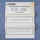 Lionel Instructions For Operating Switcher Diesel Locomotives Model Toy Trains