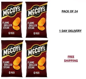 McCoy's Flame Grilled Steak Flavour Crisp 24 x 25g - NEW STOCK - Picture 1 of 7