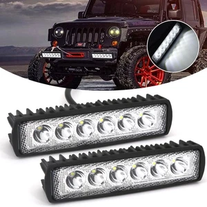 Pair 18W 6Inch Led Work Light Bar Flood Reverse Fog Lights 4WD 12V 24V DRL Lamp - Picture 1 of 19