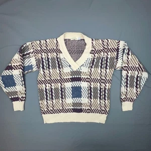 Vintage St. John's Bay Sweater | Men's M | USA Made Cotton Plaid Knit Retro 90s - Imagen 1 de 7