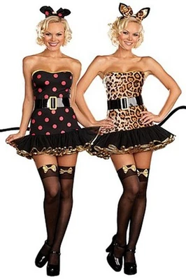 Dreamgirl Y2K Reversible cat mouse costume‎ NEW - Image 1 of 4