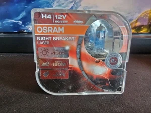 2x Osram H4 Night Breaker Laser 12V 60/55W P43t 130% Headlight Bulb 64193NL-HCB - Picture 1 of 4
