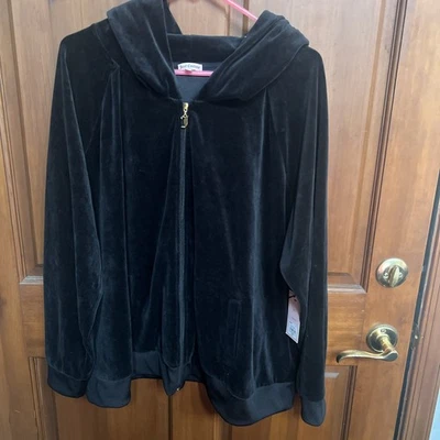 Sudadera con capucha Juicy Couture de terciopelo con cremallera completa para mujer nueva con etiquetas 3X Foto 1 de 4