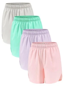 4 Pack Girls Athletic Shorts,Girls Basketball Shorts,Kids Workout Gym Soccer ... - Picture 1 of 5