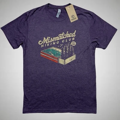 Next Level Vapor Apparel 'Mismatch Hiking Club' Hombre Camiseta Mediana Púrpura Nueva con Etiquetas Foto 1 de 4