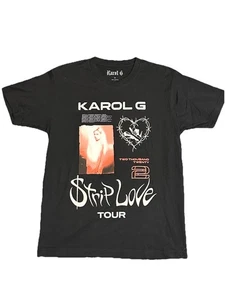 Karol G Strip Love Tour Merch T shirt Black Size Medium Reggaeton Colombia - Picture 1 of 4