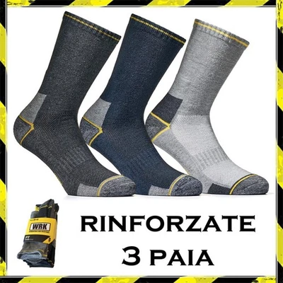 Calze da LAVORO Uomo Donna Corte RINFORZATE Calzini Rinforzati in Cotone Work di - Immagine 1 di 4