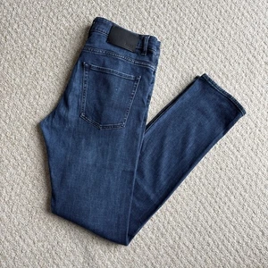 Hugo Boss Jeans Size W32 L32 Blue Slim Stretch Delaware Cashmere Touch Candiani - Picture 1 of 20