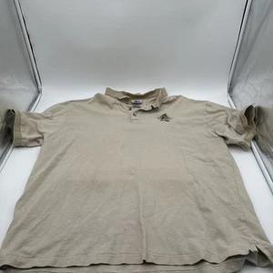 Disneyland Resort Polo Shirt Mens XL Brown Tan 50 Years Mickey Mouse VTG Texture - Picture 1 of 11