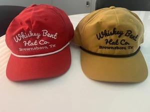 Two (2) Whiskey Bent Hat Co Golden Yellow And Red Caps New Without Tags - Picture 1 of 10