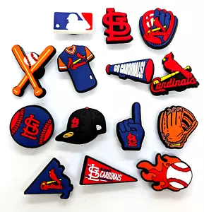 ST. LOUIS CARDINALS SHOE CHARMS (14pcs) Baseball Cool Gift Accessories Set Lot - Picture 1 of 5