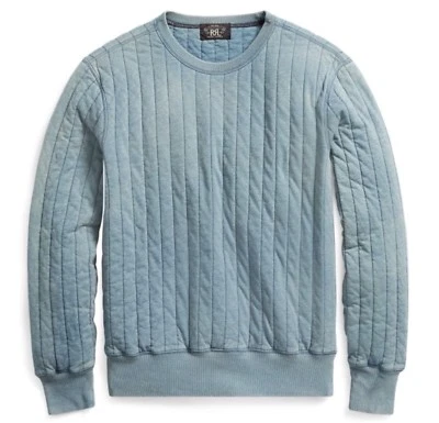 RRL Ralph Lauren Lavado Índigo Acolchado Relleno Algodón Sudadera Suéter-2XL-RARO Foto 1 de 4