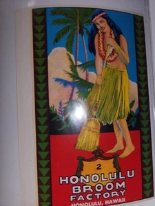 (G04) Original 1920er Jahre "Honolulu" Marke Besen Etikett, EXC + - Bild 1 von 1