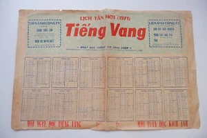 PERIÓDICO DE COLECCIÓN EJÉRCITO DE VIETNAM DEL SUR ARVN ""TI?NG VANG"" CALENDARIO SAIGÓN 1971 - Imagen 1 de 8