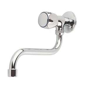 S-type Spout Kitchen Wall Mounted Cold Water Tap Single Lever Chrome-plated - Picture 1 of 4