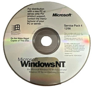 Vintage Microsoft Windows NT Service Pack 4 12/98 tylko dysk - Zdjęcie 1 z 2