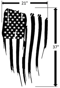 USA MADE AMERICAN FLAG Blackout Hood Vinyl Car Truck Decal (Fits Jeep Wrangler) - Picture 1 of 24
