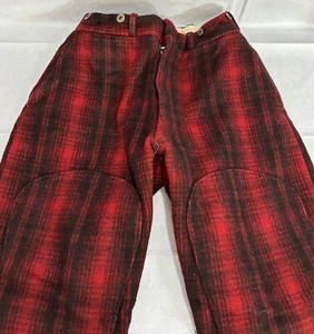 Vintage Woolrich Wool Pants Men’s Size 28 Waist Outdoors Hunting Buffalo Plaid - Picture 1 of 17