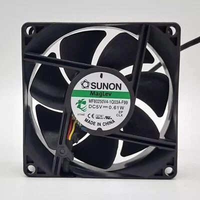 SUNON MF80250V4-1Q03A-F99 8025 5V 0.61W 8CM 3-Pin Silent Cooling Fan - Image 1 of 2