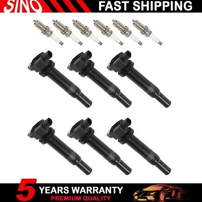 6X Ignition Coil & Platinum Spark Plug For 2007-2009 Hyundai Santa Fe Kia Rondo - Image 1 of 4