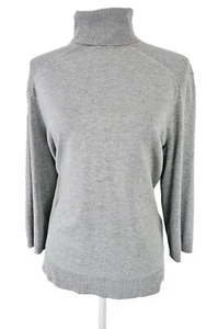 Chico's Sweater Gray Women's Turtleneck Sweater 3/4 Sleeve Pullover Size 2 - Picture 1 of 12