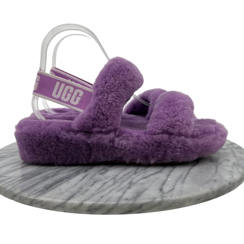 Sandali UGG Oh Yeah Slide donna 7 pantofole pelle di pecora viola fascia elastica